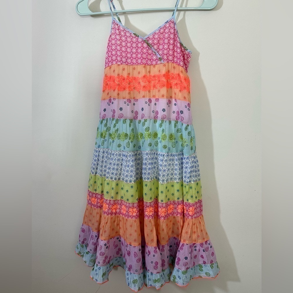 Mini & Maggi sz 7-8 dress summer style full style mixed media skirt